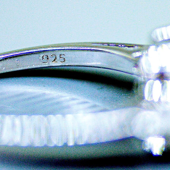 Appraised Diamond Ring | Genuine Blue & White Diamonds | 925 Sterling Silver | 7 - Picture 8 of 11